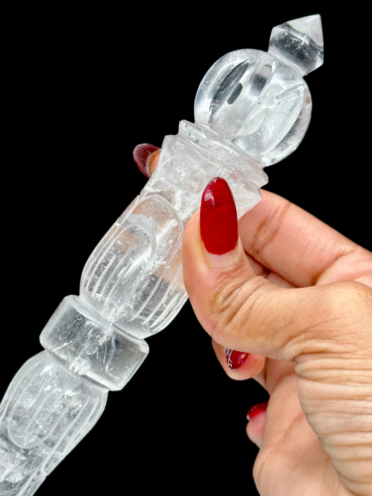 Top Clarity Himalayan Clear Quartz Phurba Wand - Phurba Dagger