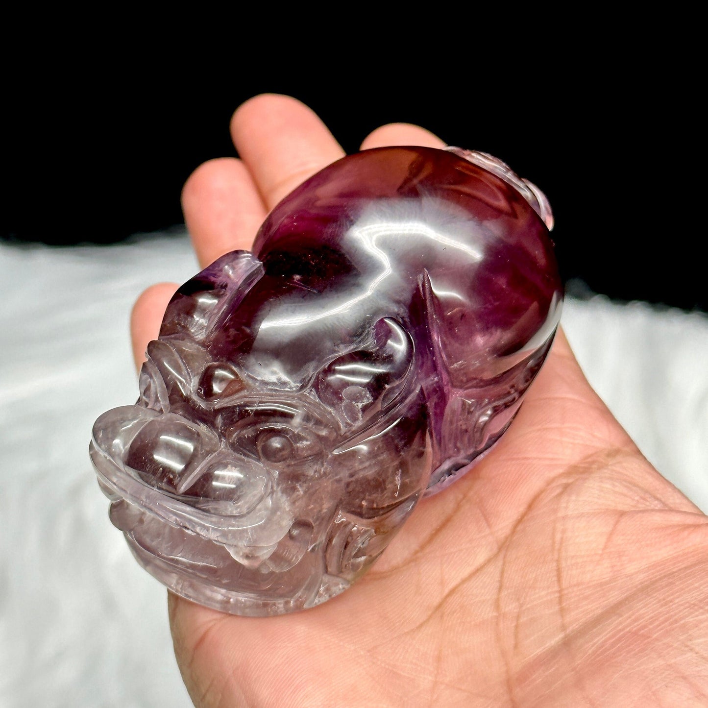 Natural Ametrine Pixiu Carving, Natural Ametrine carved PiXiu, Master Carver Hand Carving PiXiu, Reiki healing Crystal