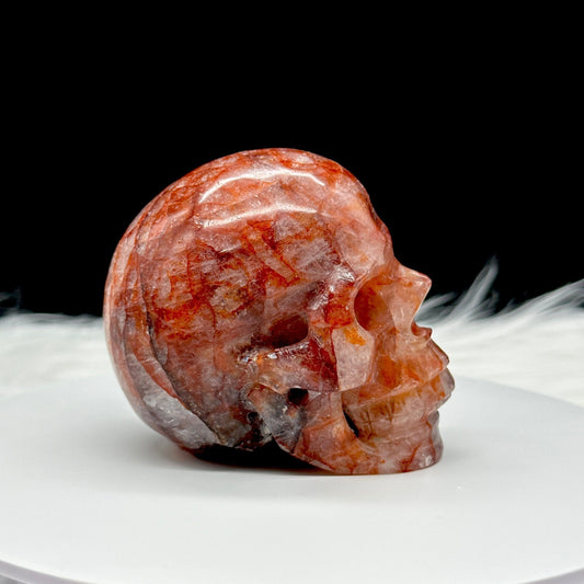 Beautiful Large Fire Quartz Crystal Skull