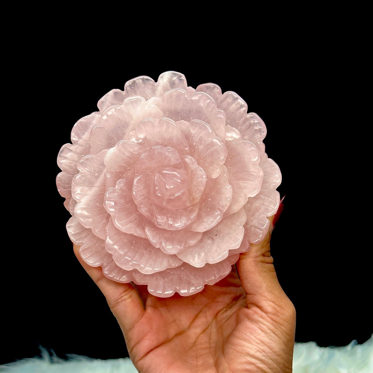 Pretty Pink Rose Quartz Flower hand carved, Natural Rose Quartz Flower,Home Decoration,Crystal Carving,Reiki Healing,Crystal Gifts