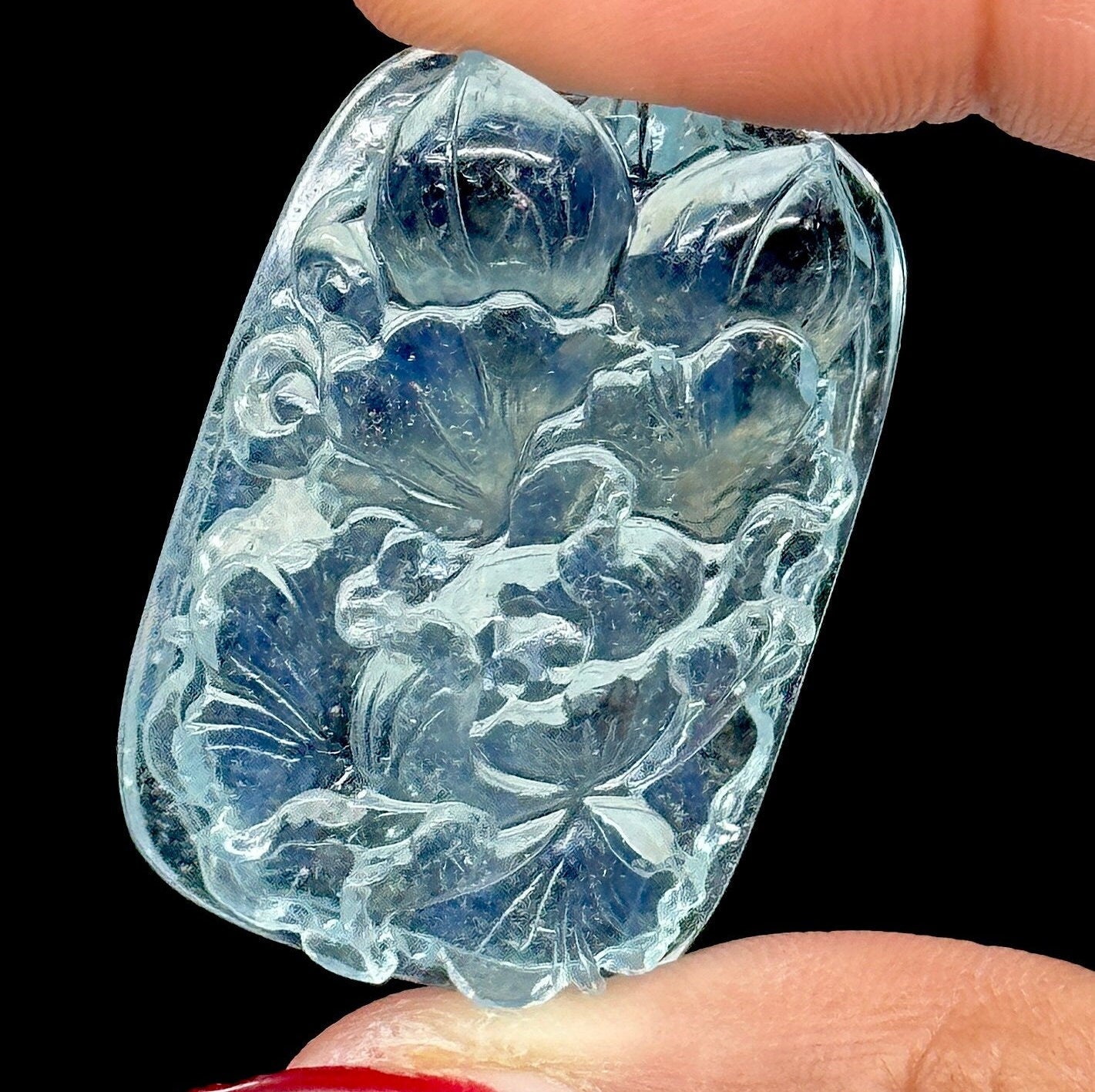 Super High Quality Gemstone Aquamarine Carving, Aquamarine Pendant Carved.