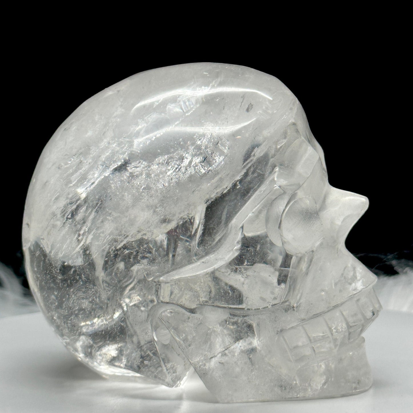 Large Beautiful Himalayan Clear Quartz Skull, Himalayan Quartz Skull with rainbows