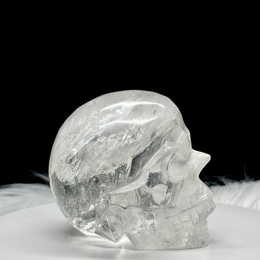 Large Beautiful Himalayan Clear Quartz Skull, Himalayan Quartz Skull with rainbows