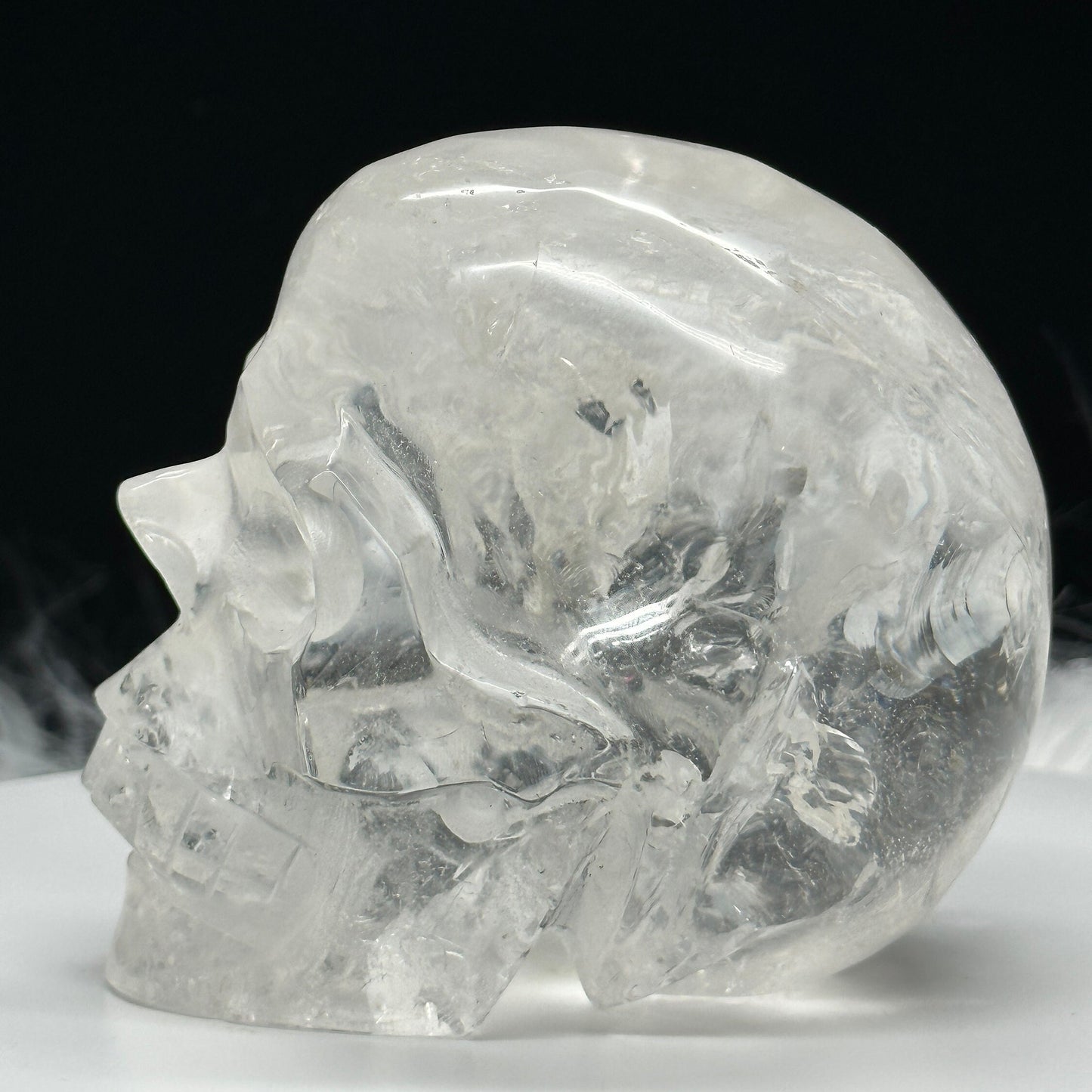 Large Beautiful Himalayan Clear Quartz Skull, Himalayan Quartz Skull with rainbows