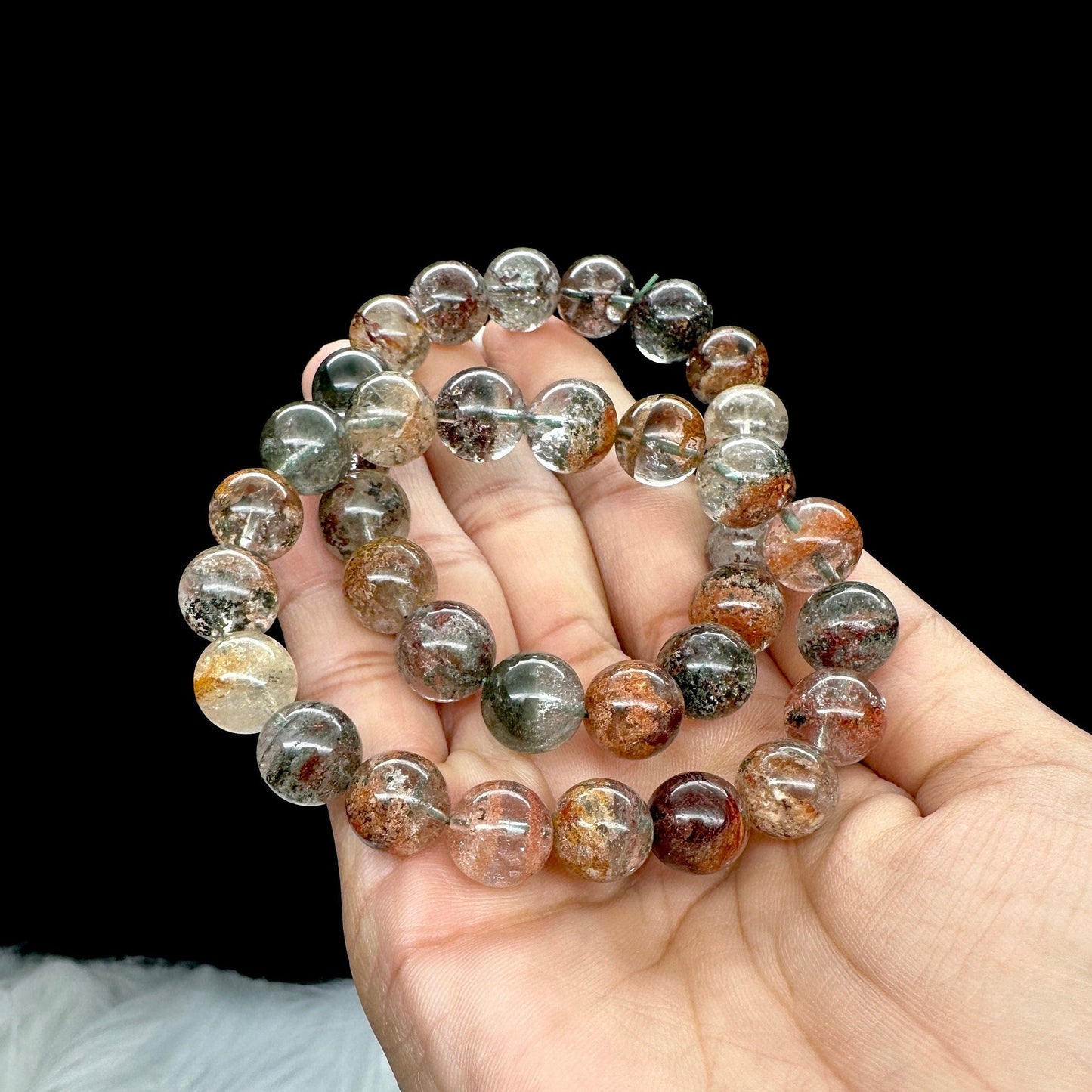 High Grade Garden Quartz Bracelet, Crystal Bracelet, 12mm