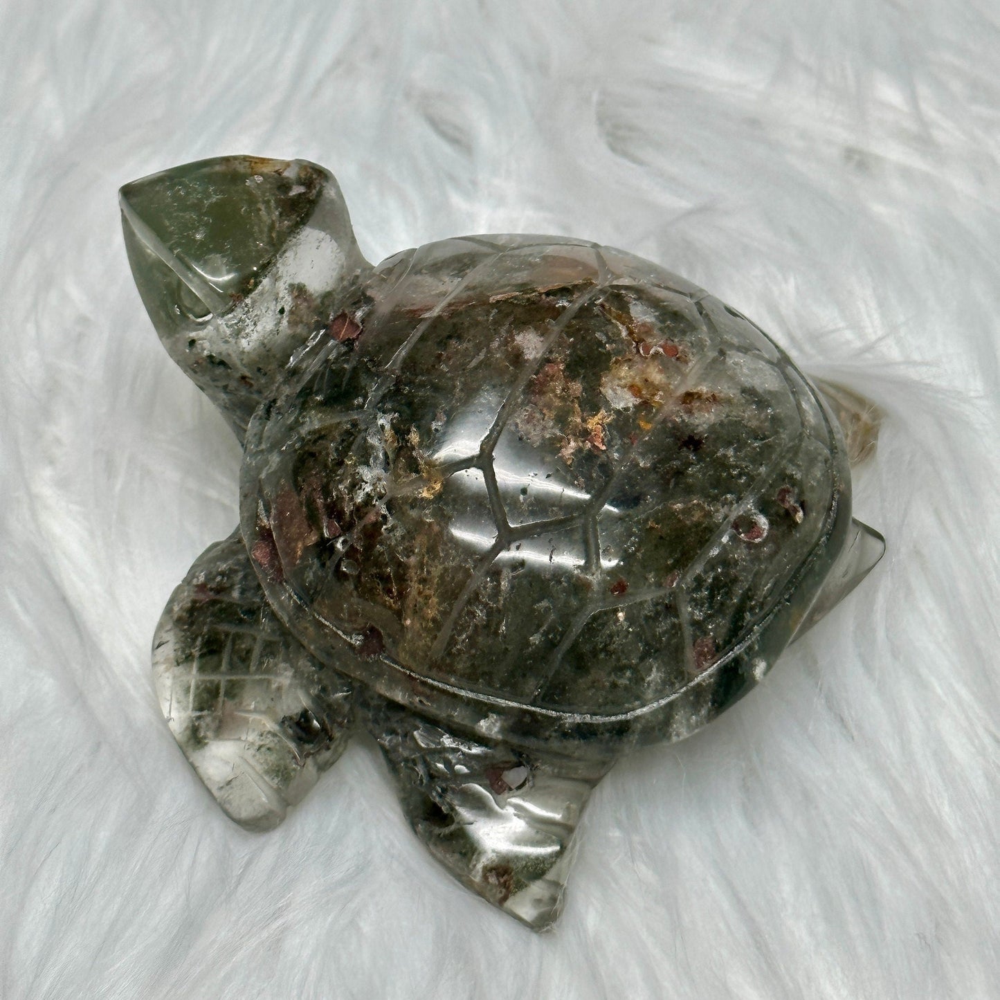 Large Garden Quartz Crystal Turtle Carving, Garden Quartz Turtle Carving