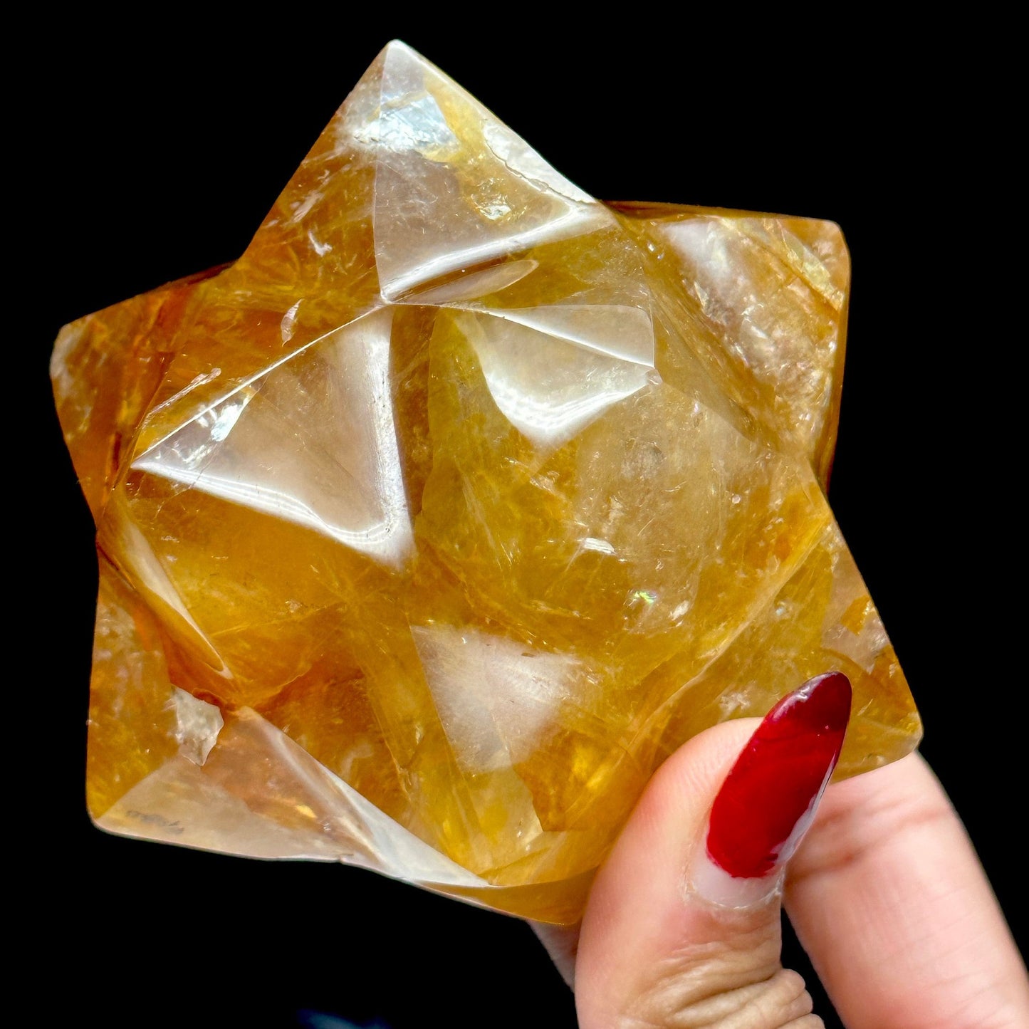 Large Golden Healer Merkaba, Golden Healer Crystal Merkaba