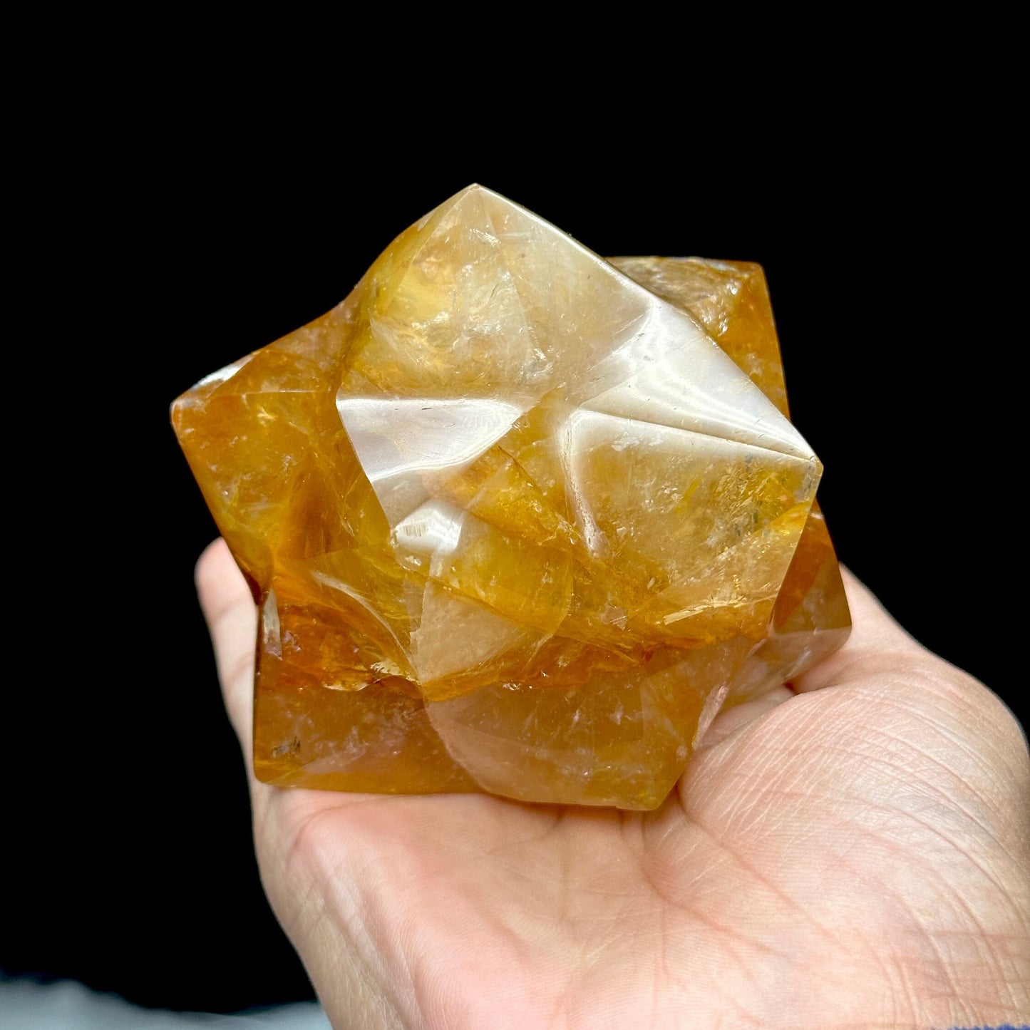 Large Golden Healer Merkaba, Golden Healer Crystal Merkaba