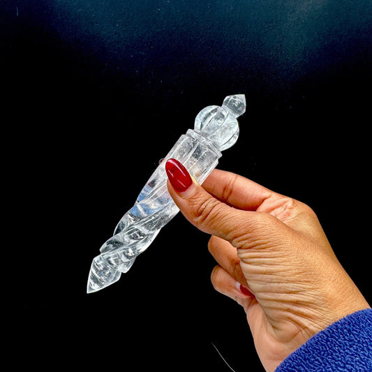 Himalayan Clear Quartz Phurba wand, Clear Quartz Phurba Wand, Phurba Dagger, Tibetan Phurba