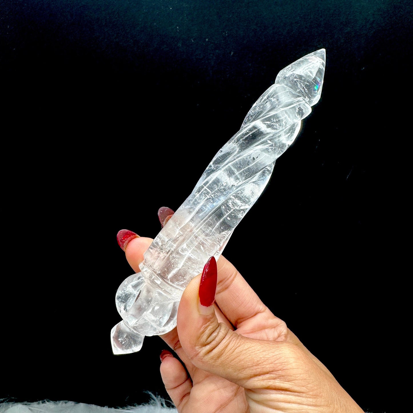 Himalayan Clear Quartz Phurba wand, Clear Quartz Phurba Wand, Phurba Dagger, Tibetan Phurba