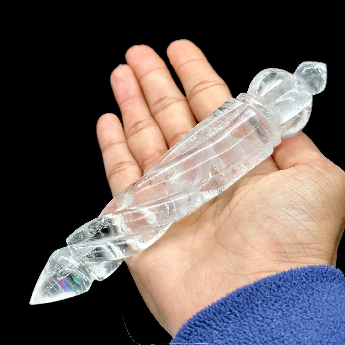 Himalayan Clear Quartz Phurba wand, Clear Quartz Phurba Wand, Phurba Dagger, Tibetan Phurba