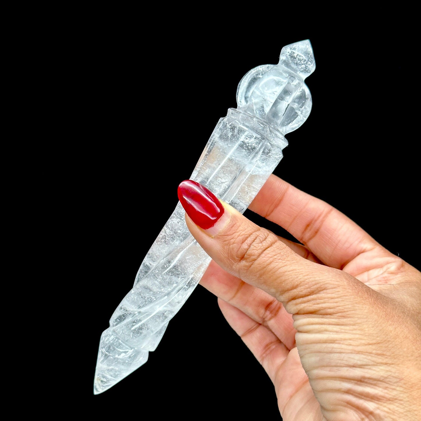 Tibetan Himalayan Clear Quartz Phurba Wand