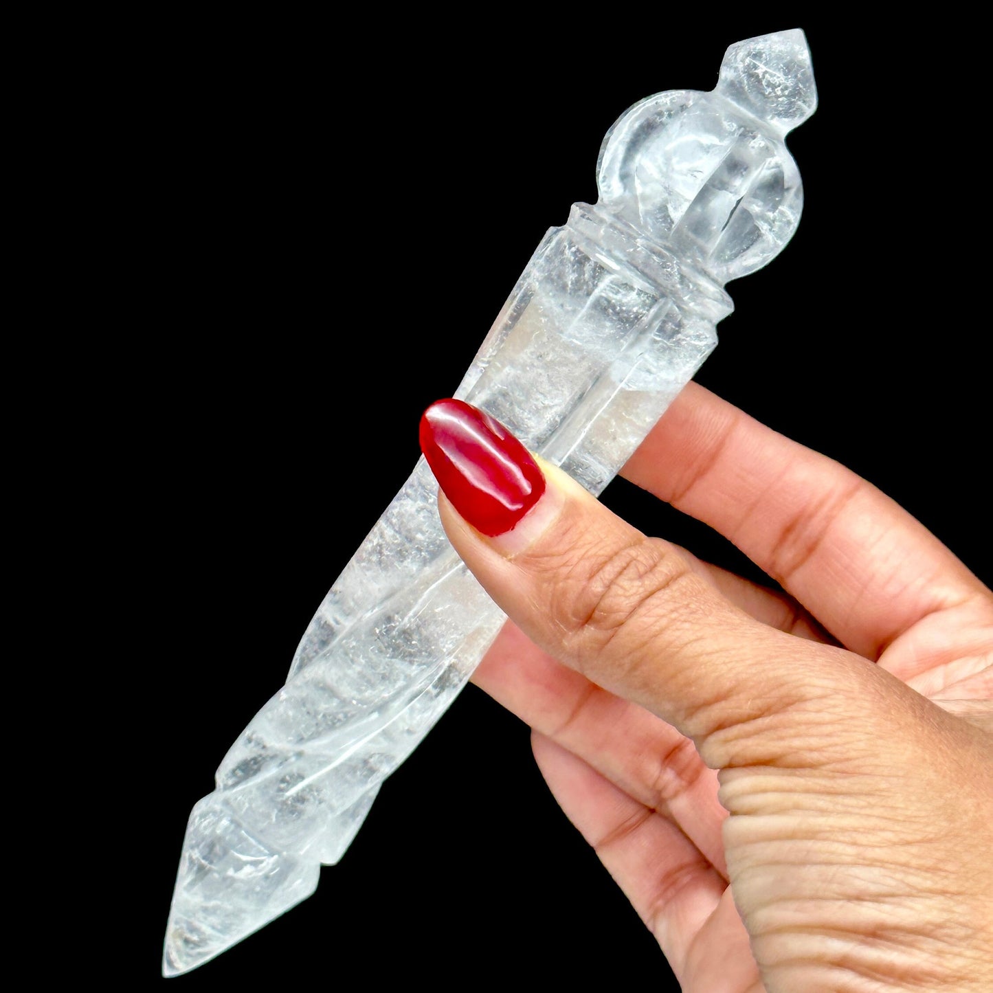 Tibetan Himalayan Clear Quartz Phurba Wand