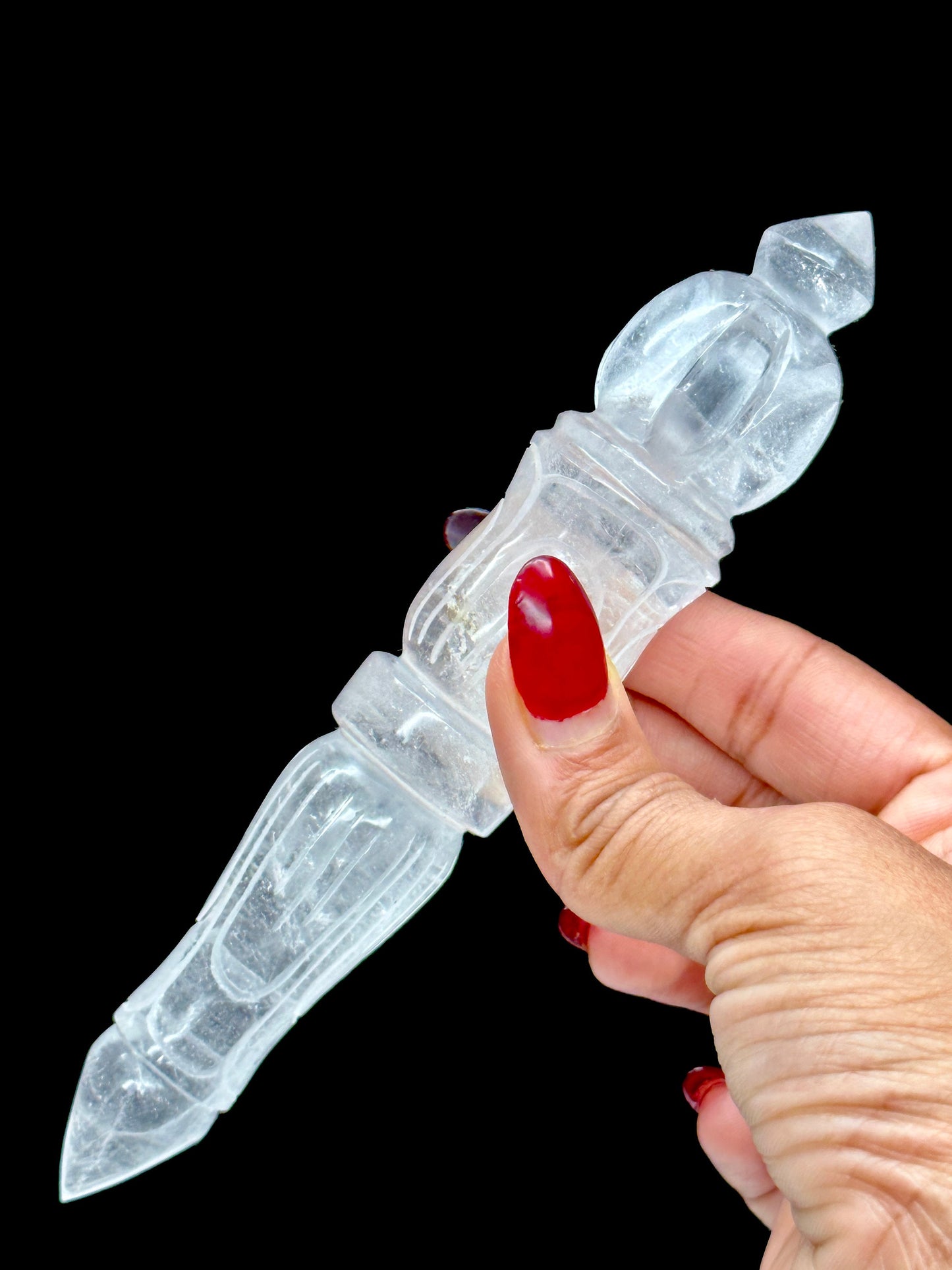 Himalayan Quartz Phurba Wand, Clear Quartz Phurba Wand