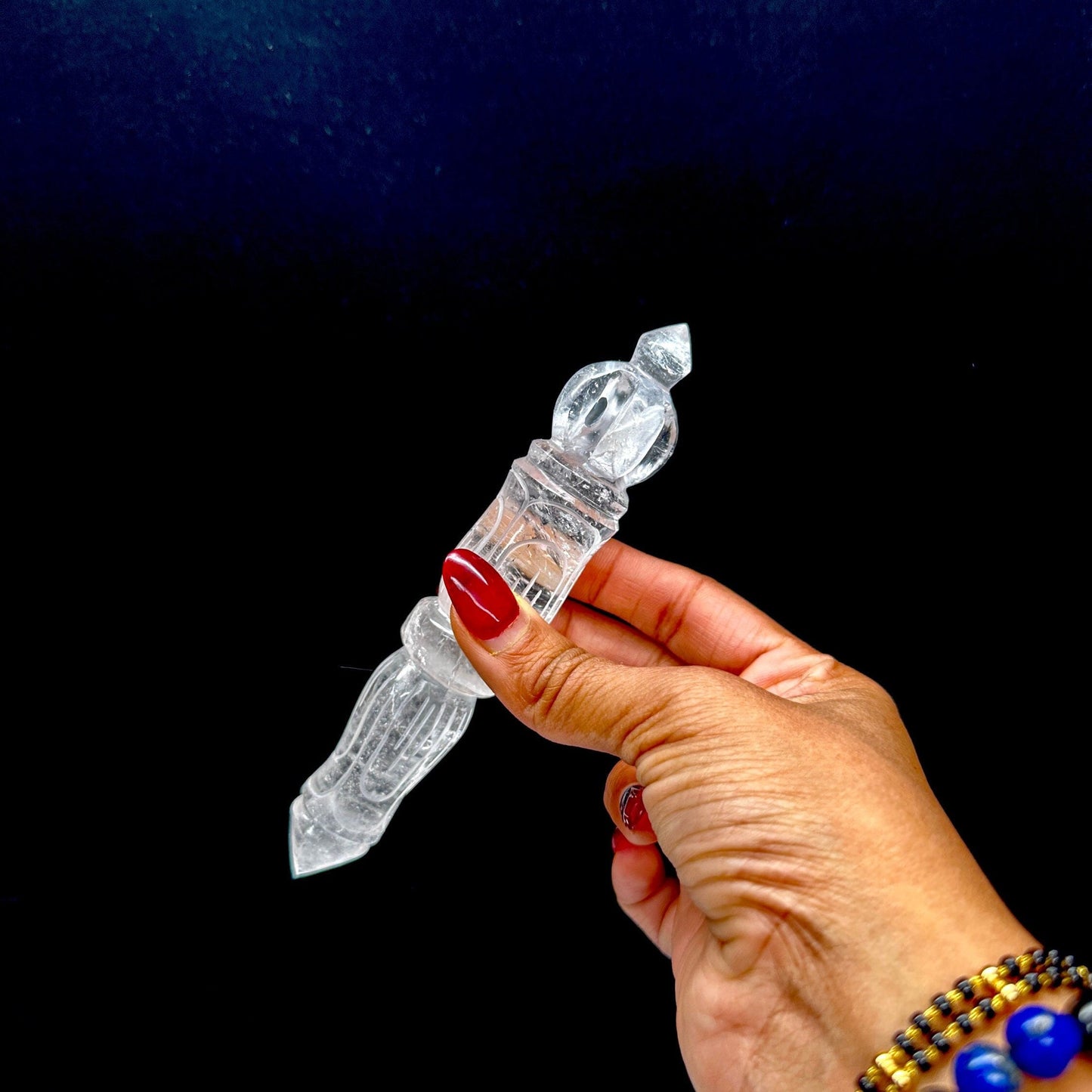 Himalayan Quartz Phurba Wand, Clear Quartz Phurba Wand