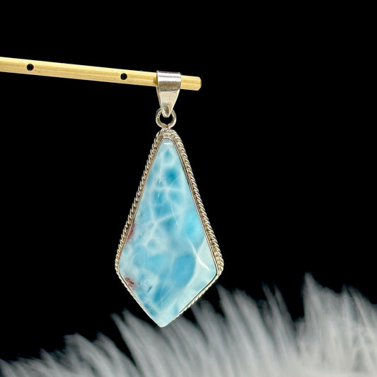 Stunning Larimar Pendant, Natural Larimar Crystal Pendant