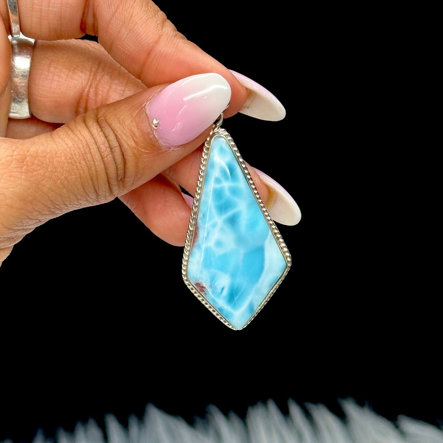 Stunning Larimar Pendant, Natural Larimar Crystal Pendant