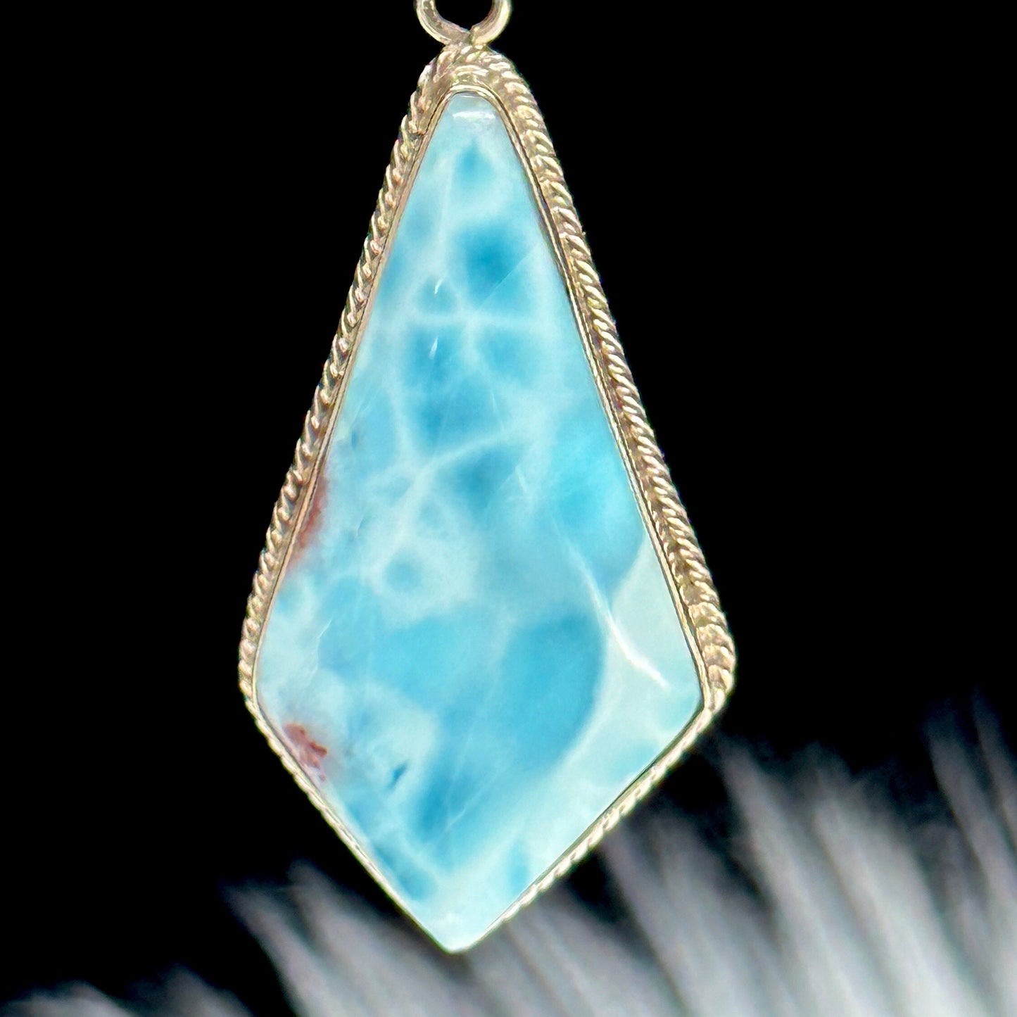 Stunning Larimar Pendant, Natural Larimar Crystal Pendant