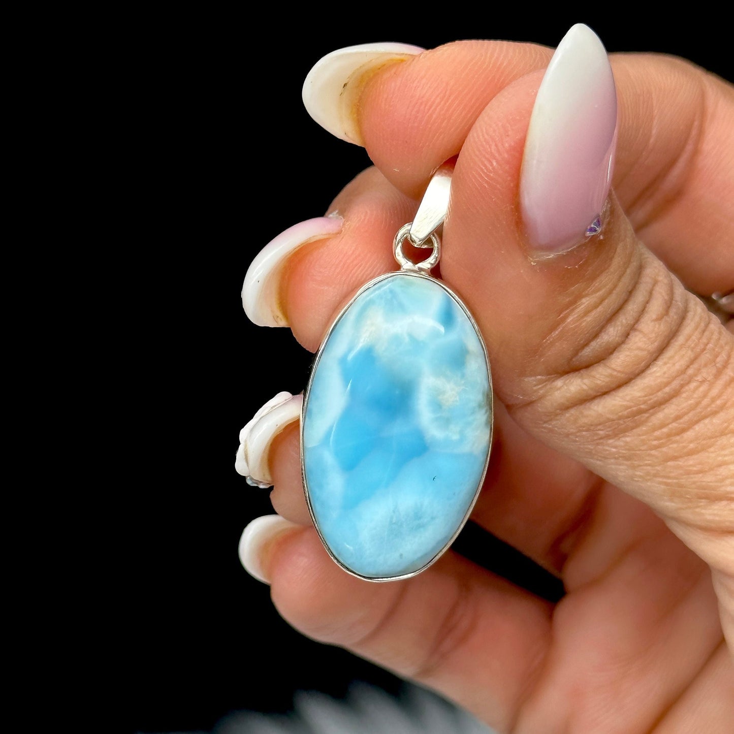 Grade AAA Larimar Crystal Pendant, Larimar Pendant