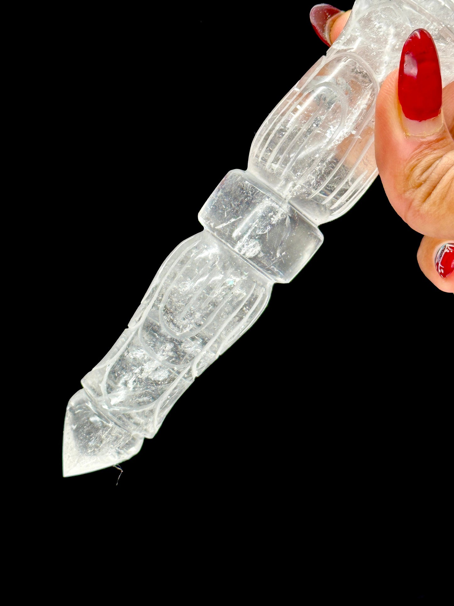 Top Clarity Himalayan Clear Quartz Phurba Wand - Phurba Dagger