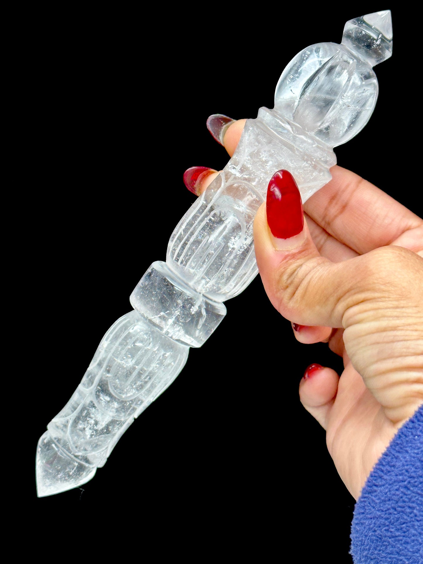 Top Clarity Himalayan Clear Quartz Phurba Wand - Phurba Dagger