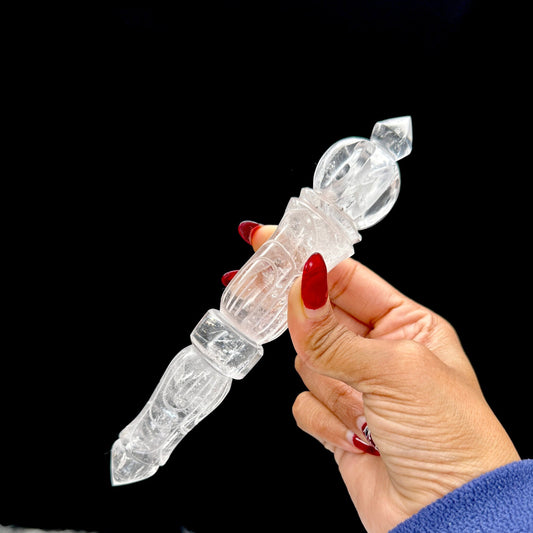 Top Clarity Himalayan Clear Quartz Phurba Wand - Phurba Dagger