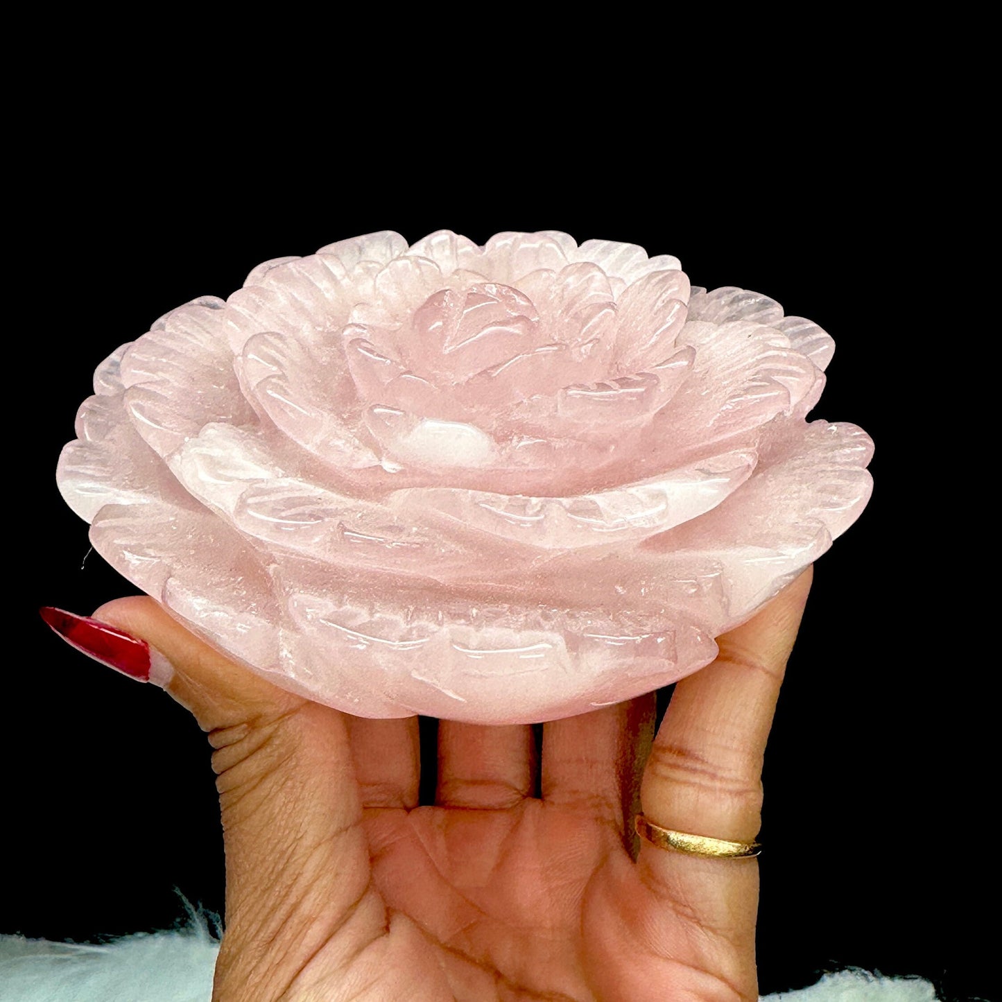 Pretty Pink Rose Quartz Flower hand carved, Natural Rose Quartz Flower,Home Decoration,Crystal Carving,Reiki Healing,Crystal Gifts