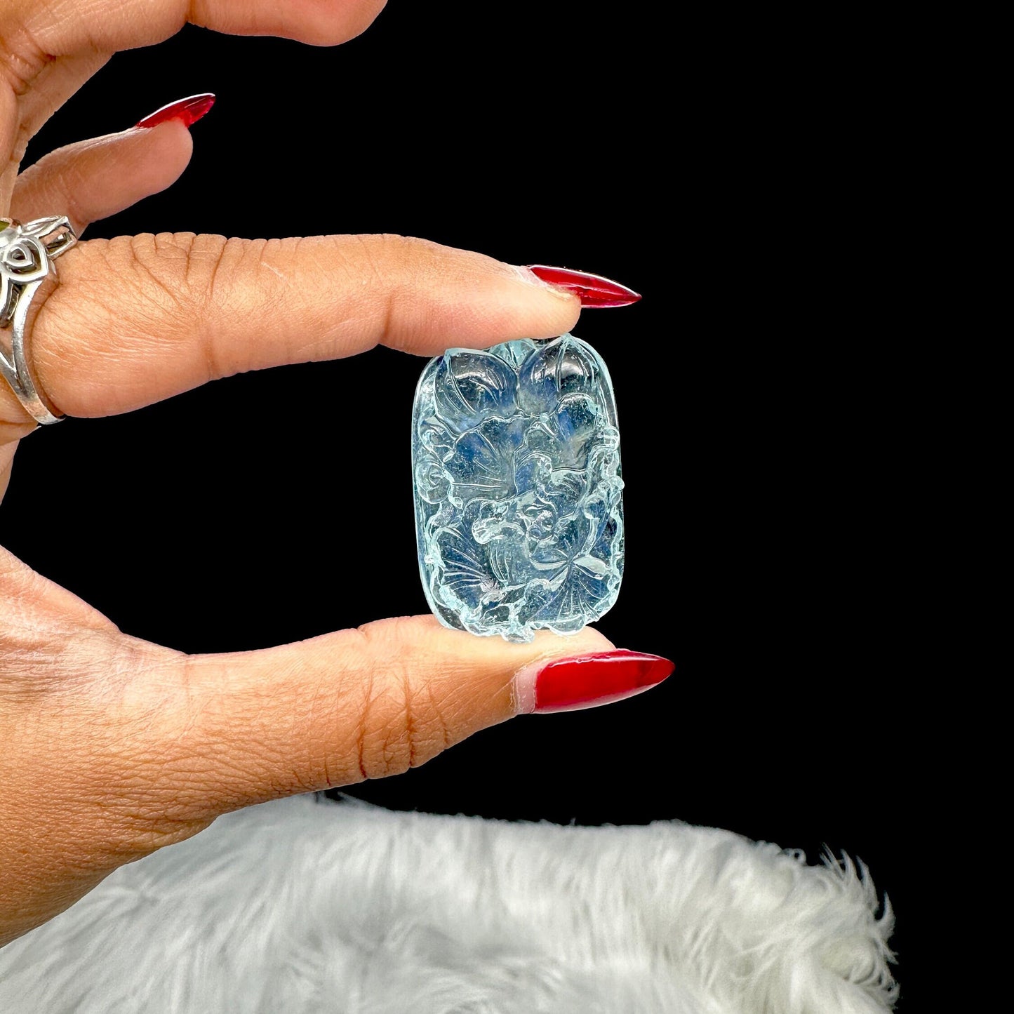 Super High Quality Gemstone Aquamarine Carving, Aquamarine Pendant Carved.