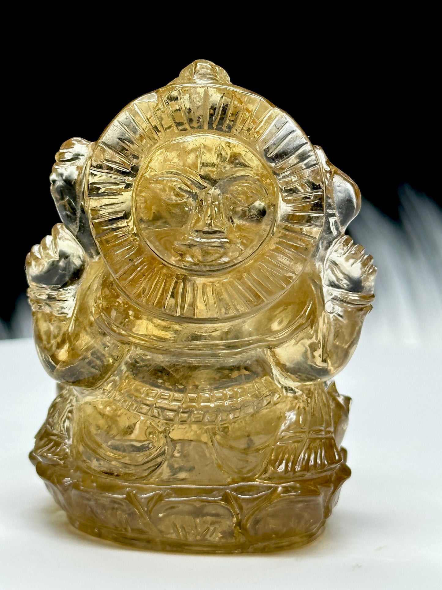 Gemstone Grade AAA  Citrine Ganesha - Hand-Carved Citrine Ganesha, Crystal Ganesha for Wealth , Goodluck , Business and Prosperity- 6 carats