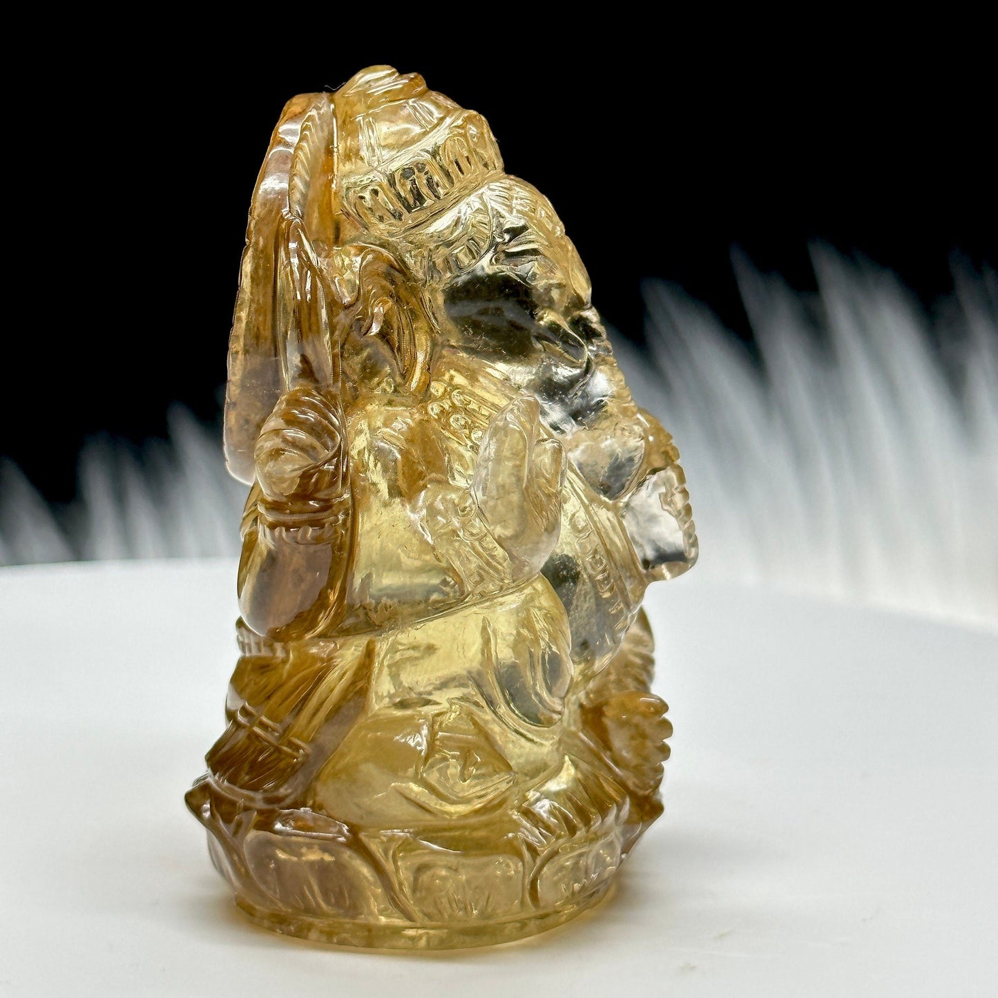 Gemstone Grade AAA  Citrine Ganesha - Hand-Carved Citrine Ganesha, Crystal Ganesha for Wealth , Goodluck , Business and Prosperity- 6 carats