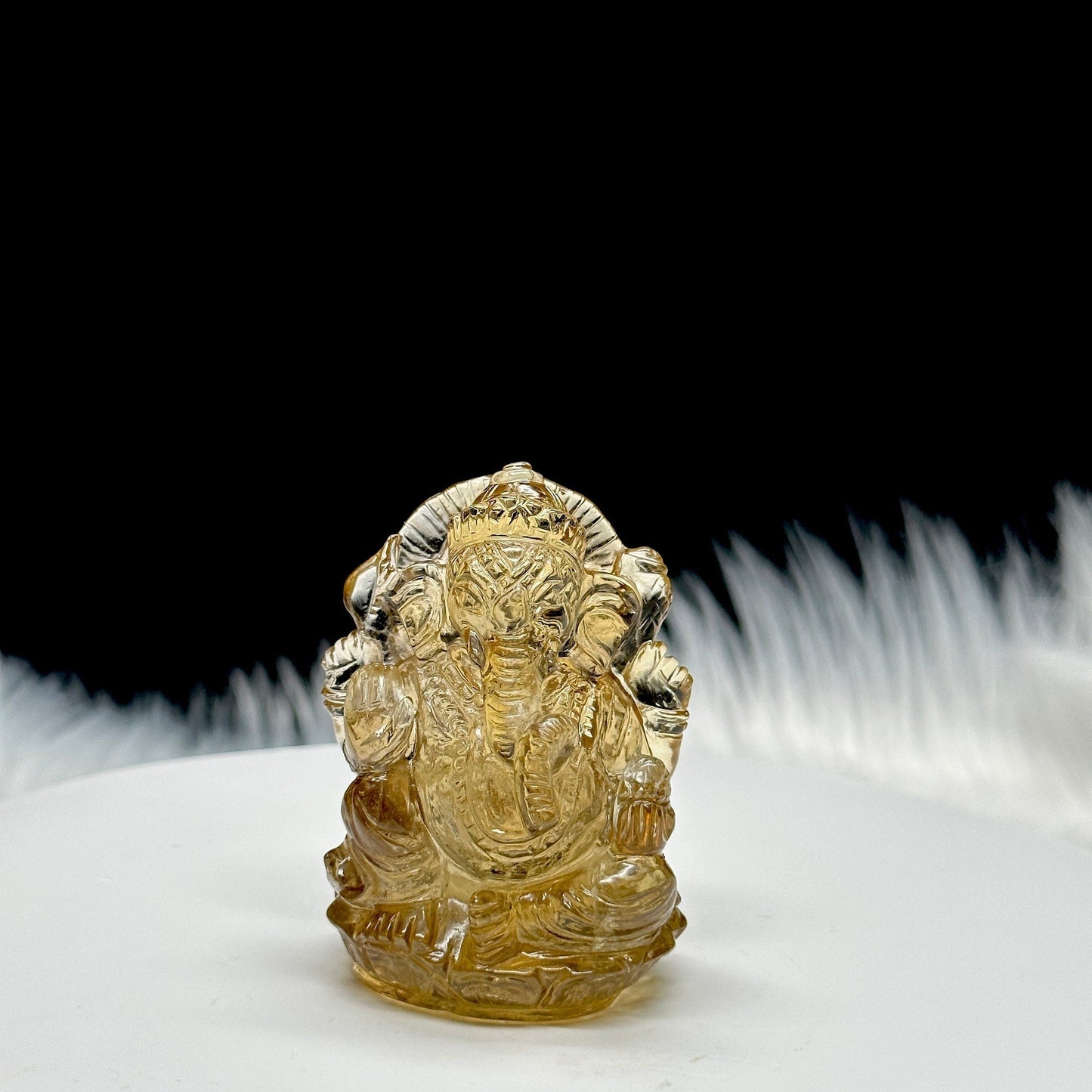 Gemstone Grade AAA  Citrine Ganesha - Hand-Carved Citrine Ganesha, Crystal Ganesha for Wealth , Goodluck , Business and Prosperity- 6 carats