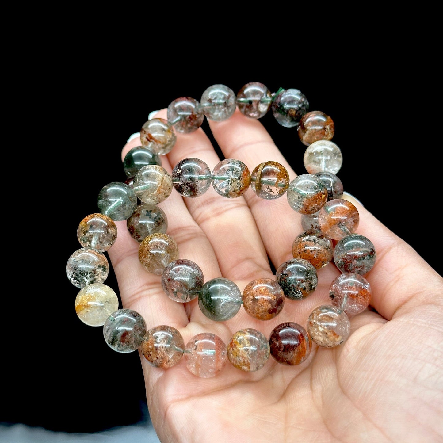 High Grade Garden Quartz Bracelet, Crystal Bracelet, 12mm