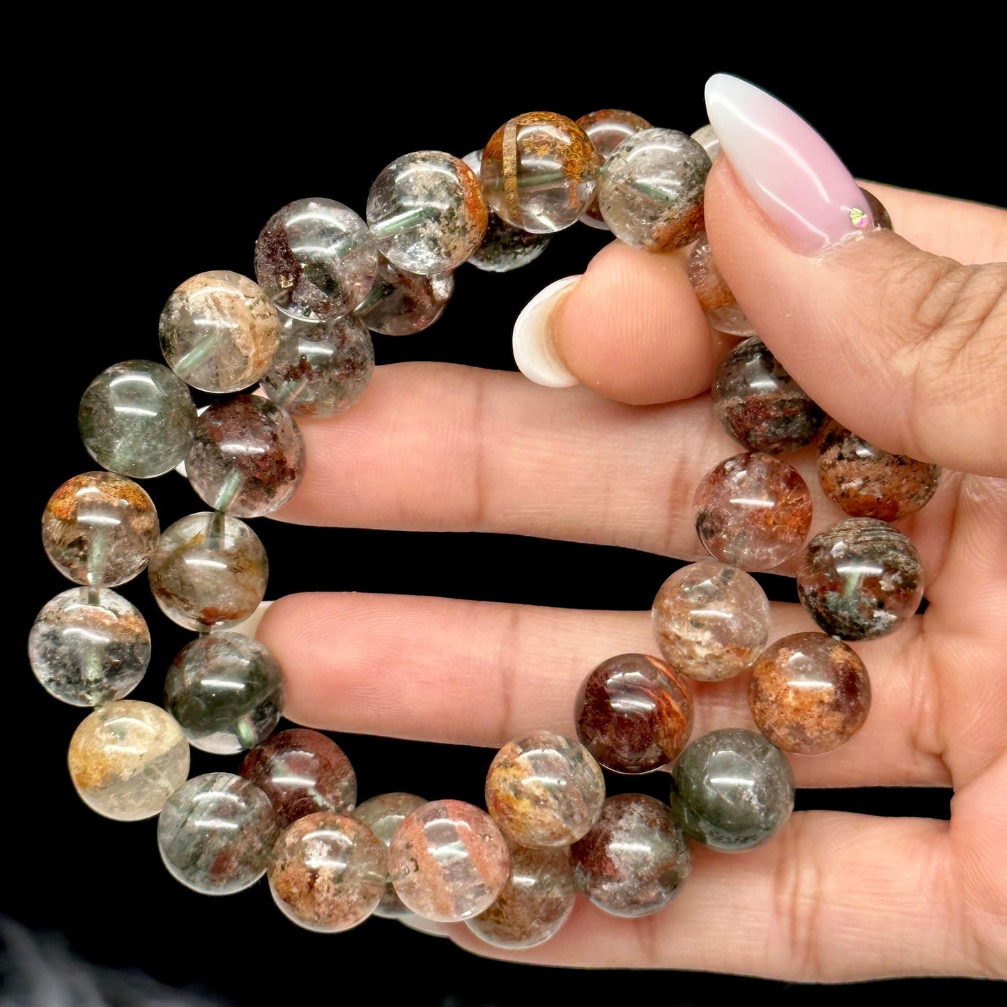 High Grade Garden Quartz Bracelet, Crystal Bracelet, 12mm