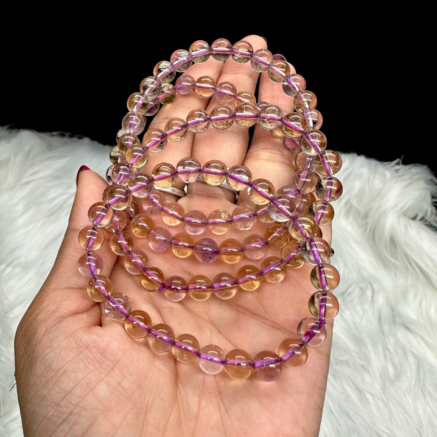 Natural Ametrine Bracelet Amethyst Citrine Crystal, Ametrine Bracelet, Crystal Bracelet - 8mm