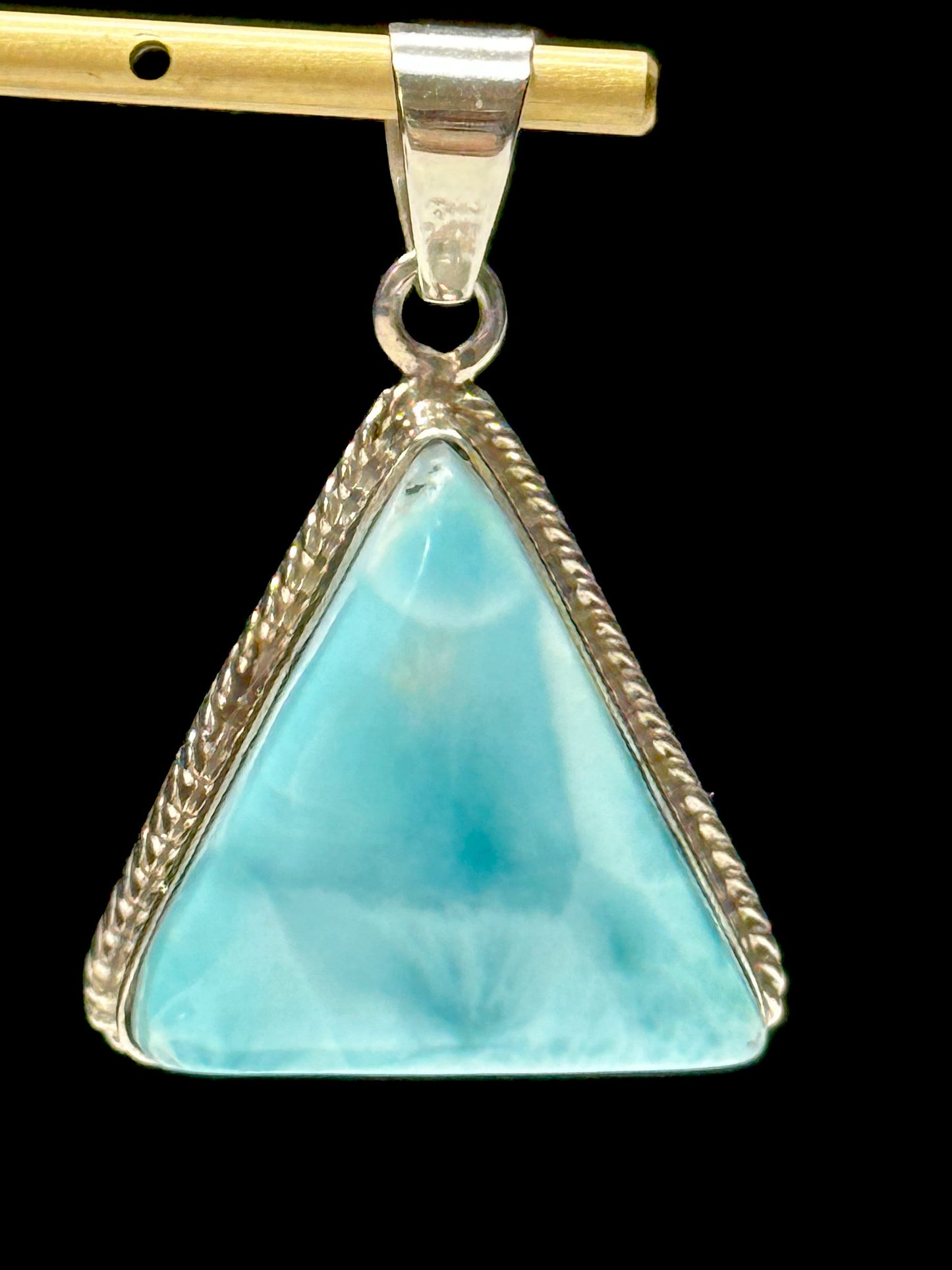 Top Grade Larimar Pendant in Sterling Silver, Larimar Crystal Pendant