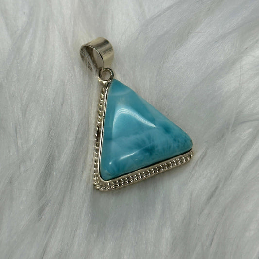 Top Grade Larimar Pendant in Sterling Silver, Larimar Crystal Pendant