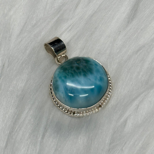 Beautiful Larimar Pendant in Sterling Silver, Larimar Crystal Pendant