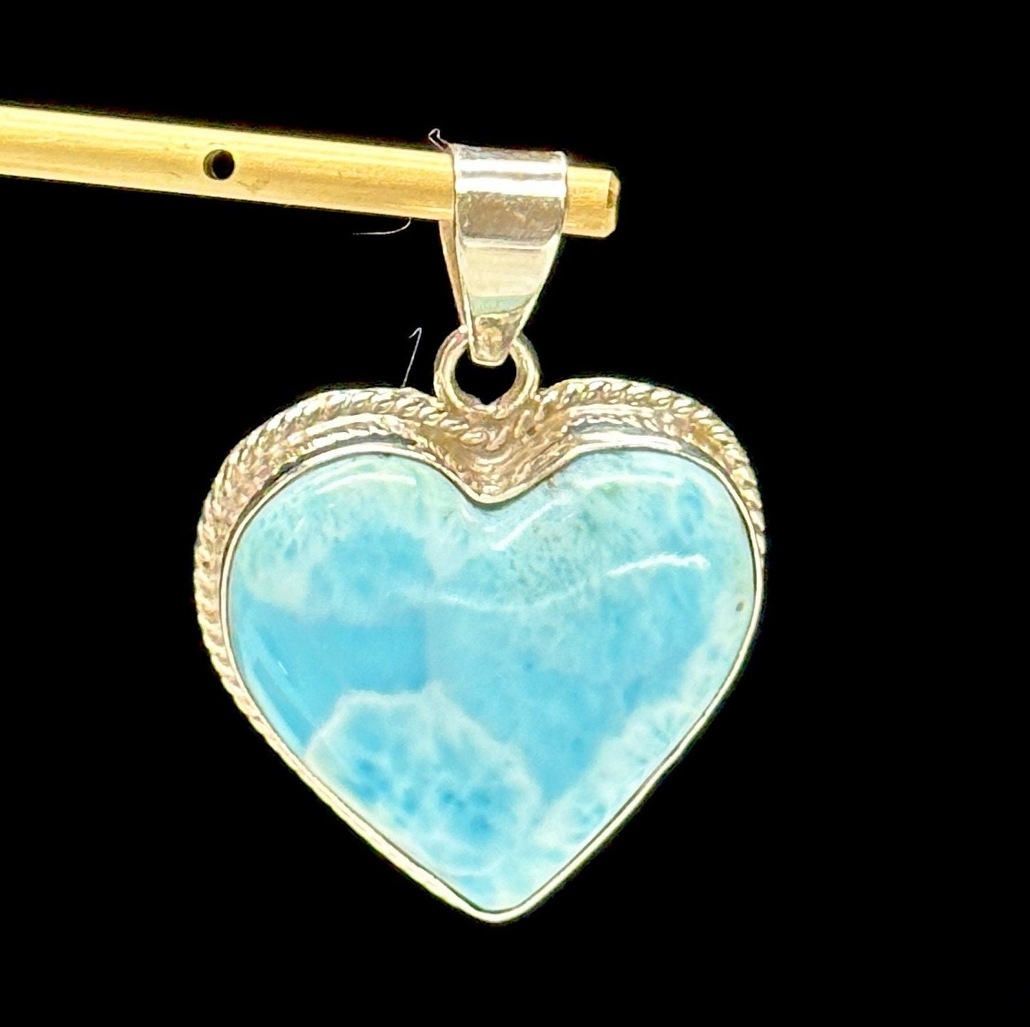 Top Grade Larimar Crystal Heart Shaped Pendant, Larimar Pendant