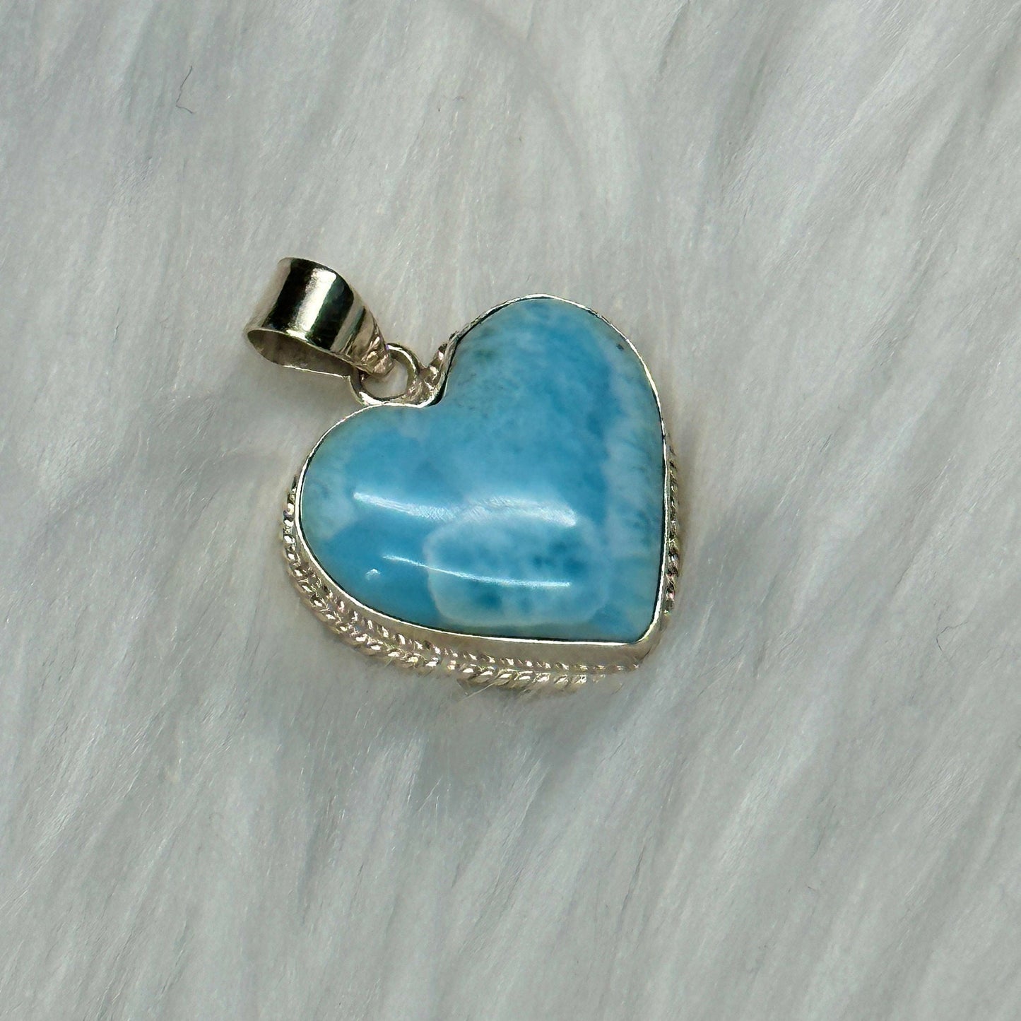 Top Grade Larimar Crystal Heart Shaped Pendant, Larimar Pendant