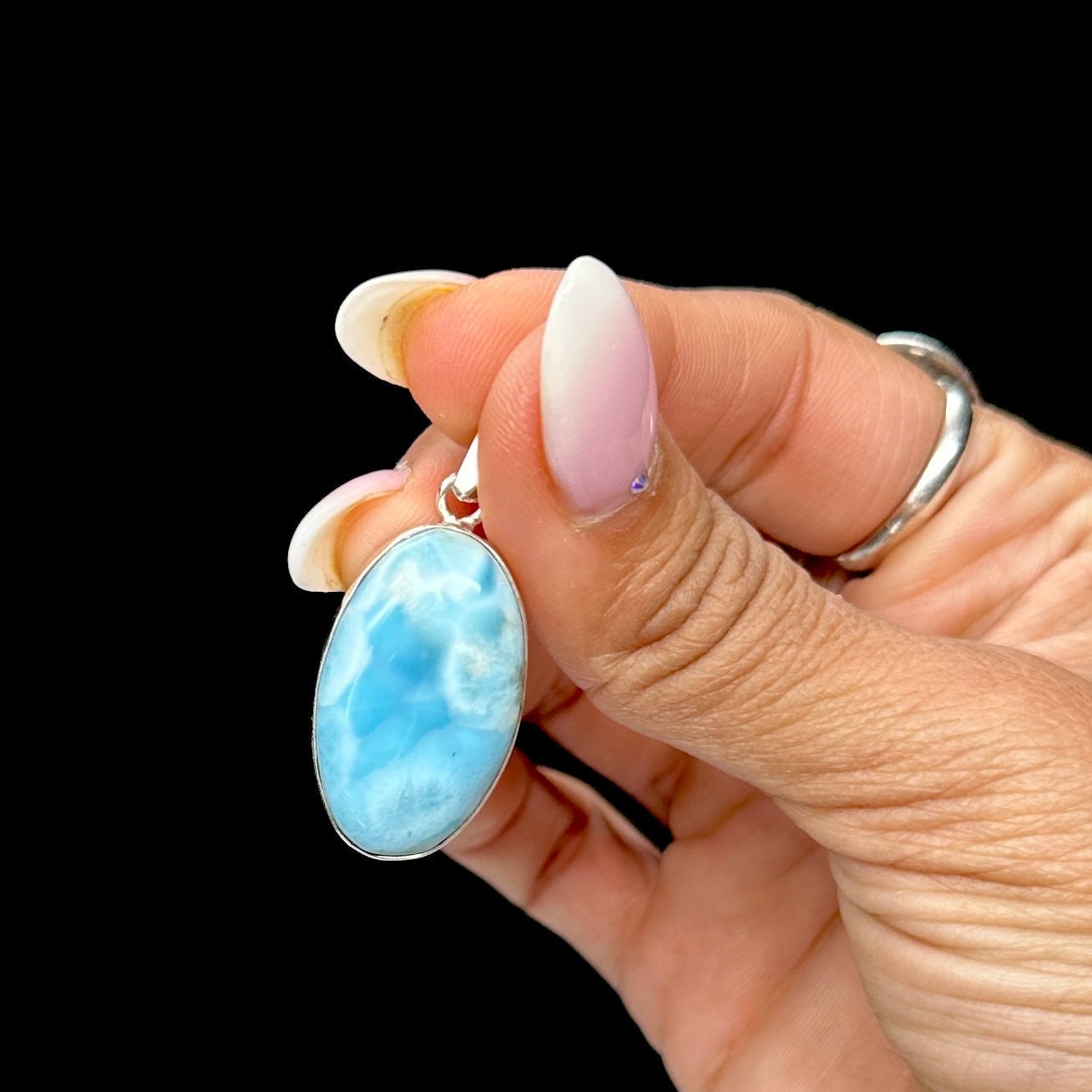 Grade AAA Larimar Crystal Pendant, Larimar Pendant