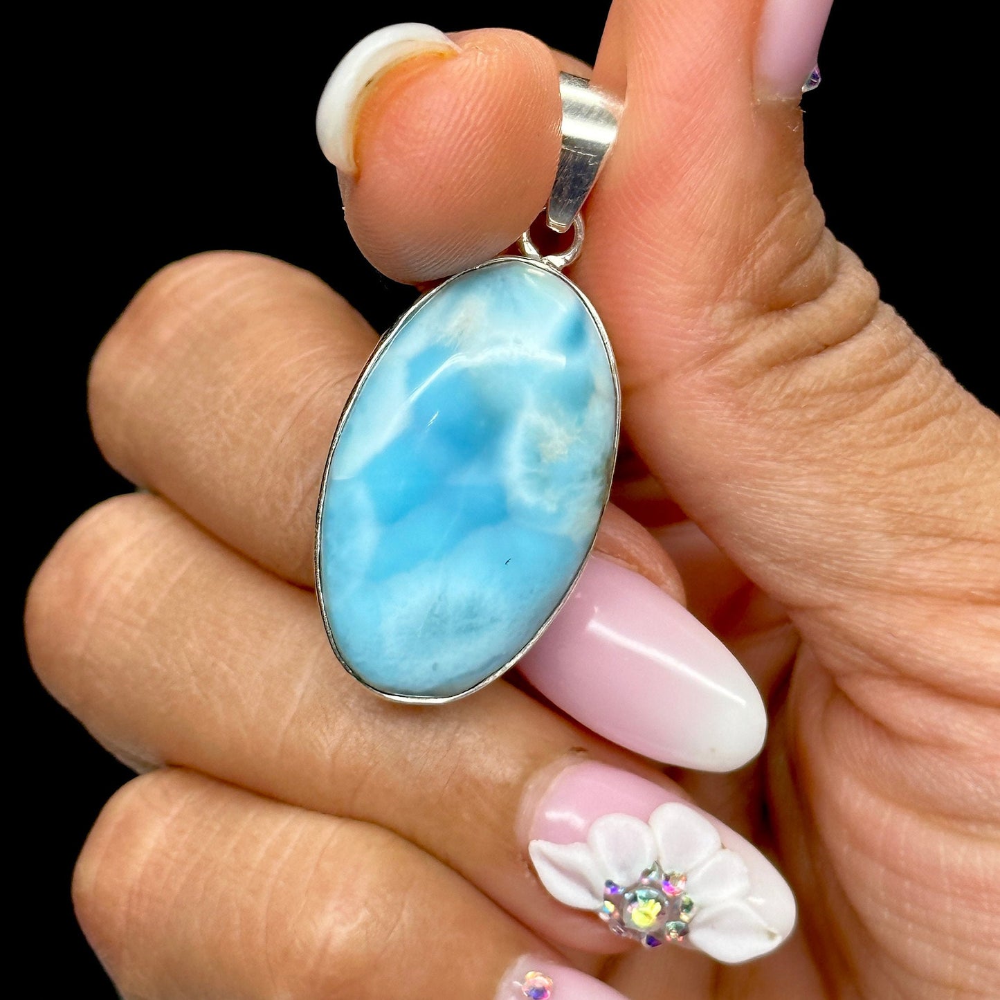 Grade AAA Larimar Crystal Pendant, Larimar Pendant