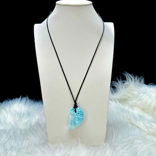 Grade AAA Larimar Crystal Angle Wing Pendant, Larimar Pendant necklace