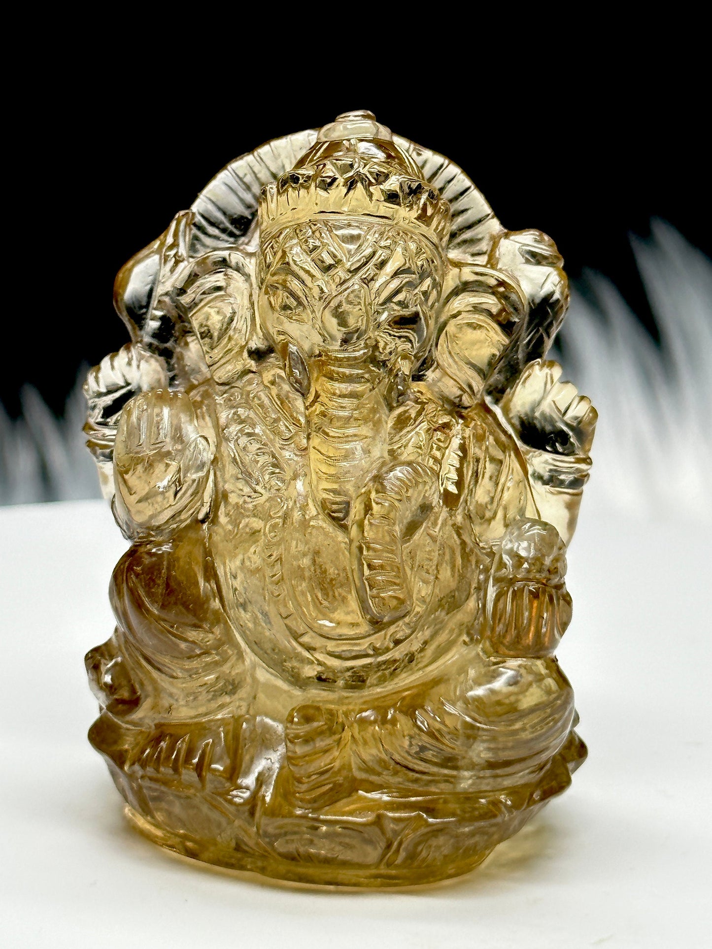 Gemstone Grade AAA  Citrine Ganesha - Hand-Carved Citrine Ganesha, Crystal Ganesha for Wealth , Goodluck , Business and Prosperity- 6 carats