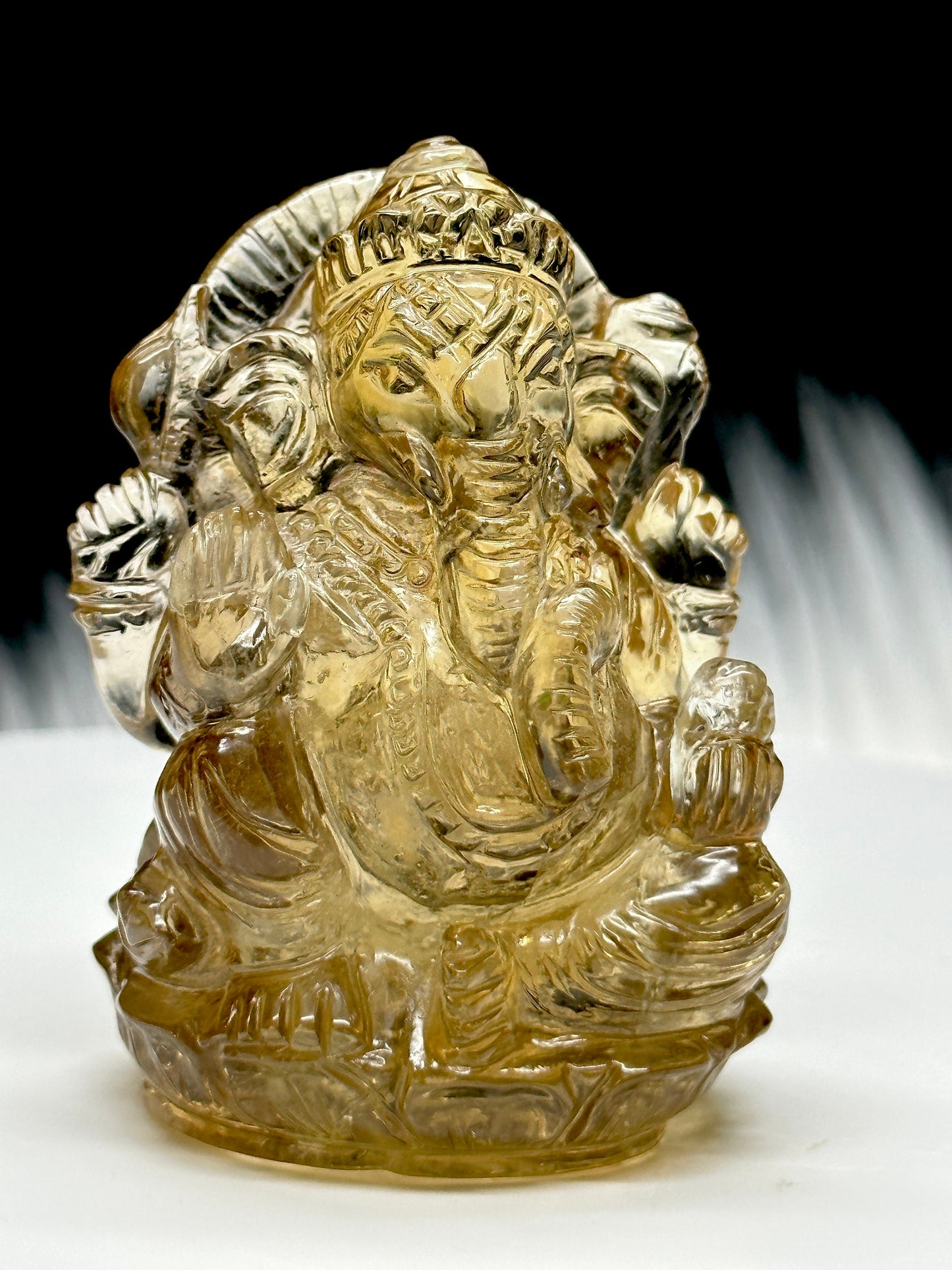 Gemstone Grade AAA  Citrine Ganesha - Hand-Carved Citrine Ganesha, Crystal Ganesha for Wealth , Goodluck , Business and Prosperity- 6 carats