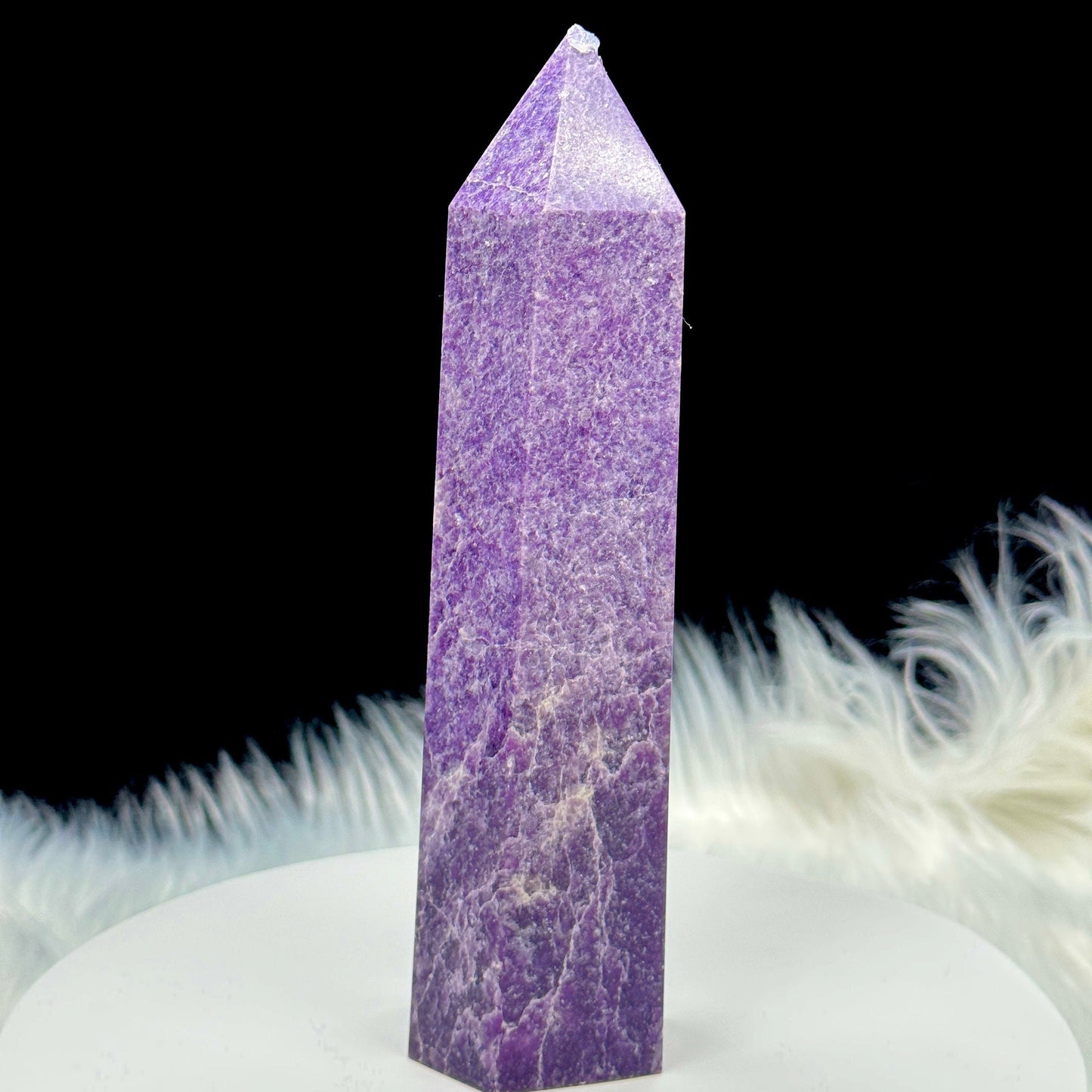 Large Lepidolite Tower, Lepidolite Crystal Point, Stone of Transformation- 14 inches tall