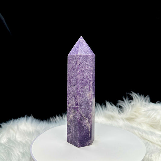 Large Lepidolite Tower, Lepidolite Crystal Point, Stone of Transformation- 14 inches tall