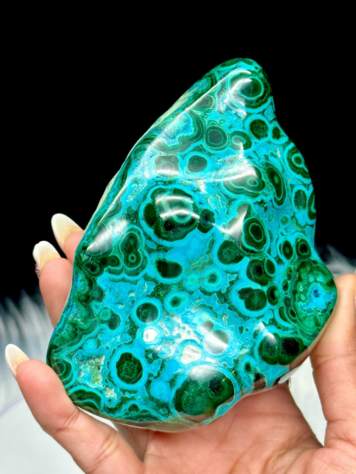 Large Beautiful Malachite Chrysocolla Freeform, 721 grams