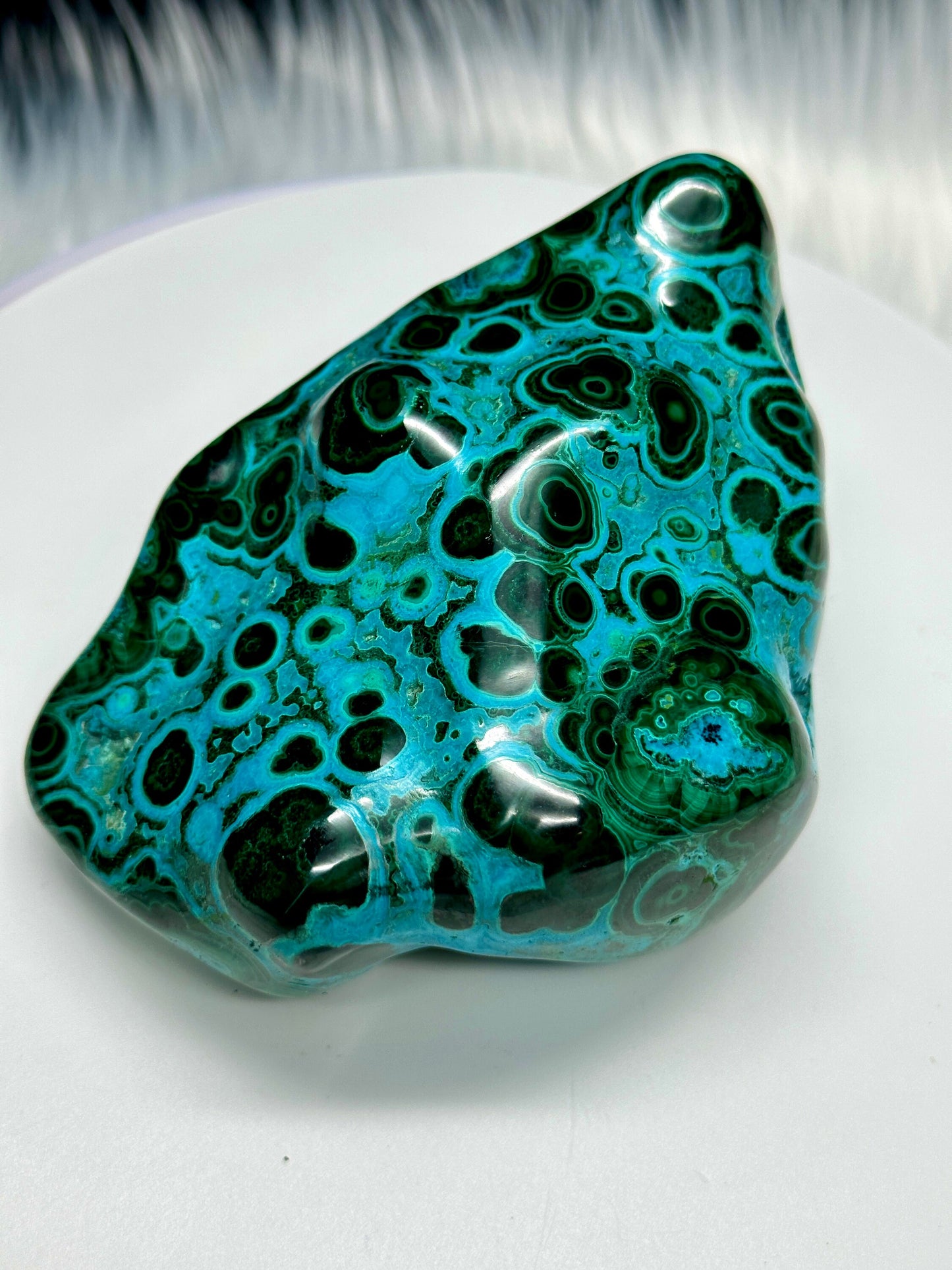 Large Beautiful Malachite Chrysocolla Freeform, 721 grams