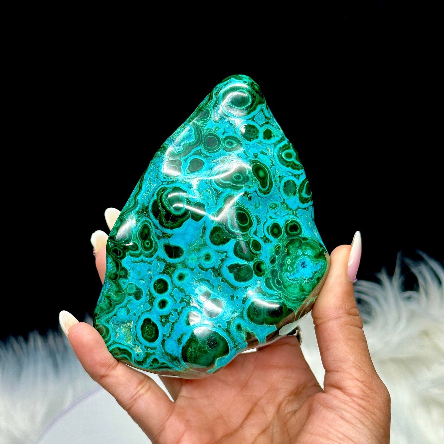 Large Beautiful Malachite Chrysocolla Freeform, 721 grams