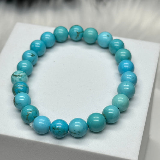 Natural High Quality Blue Turquoise Bracelet, Crystal Bracelet- 8mm